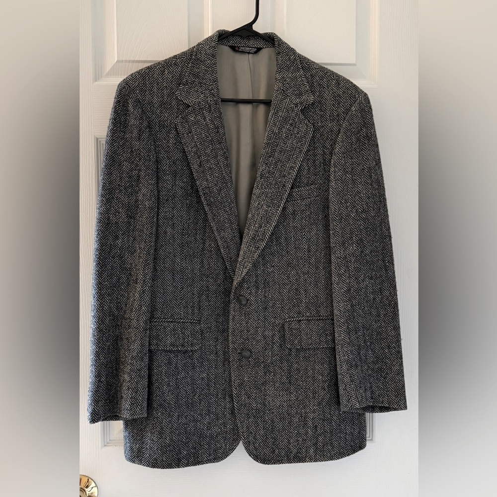 HARRIS TWEED Vintage Hand Woven Scotland Wool Sports Coat Jacket Blazer 39R